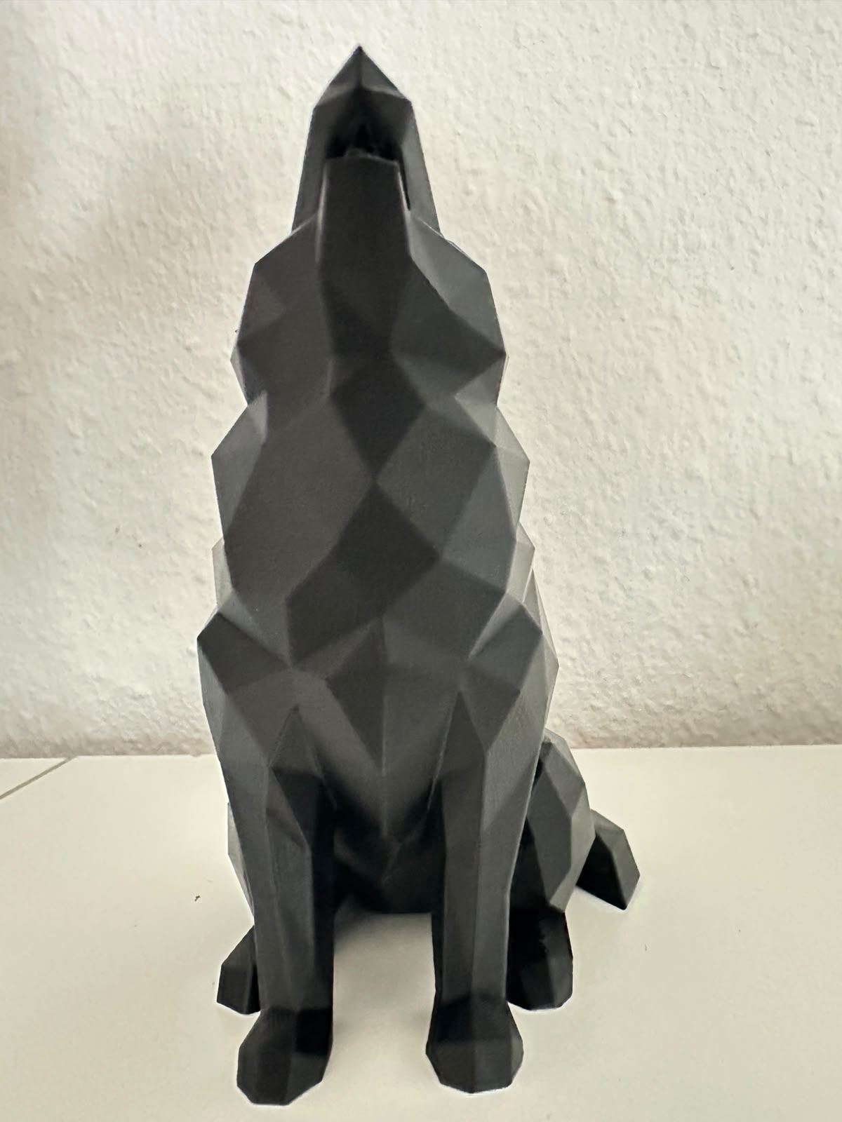 Low-Poly Wolf Figur, 3D-gedruckt